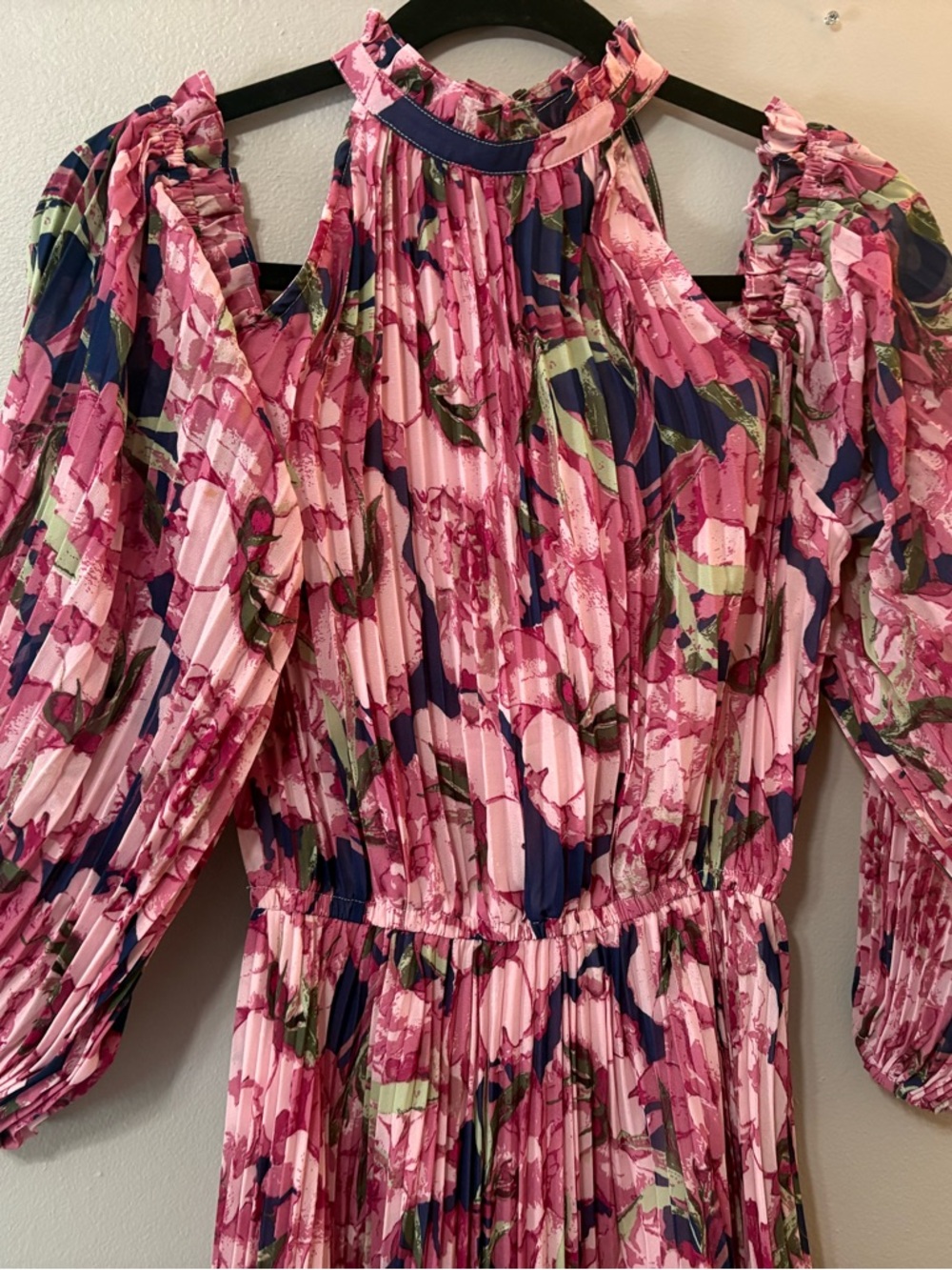 Petal & Pup Pink Floral Cold-Shoulder Maxi Dress - Picture 6 of 9
